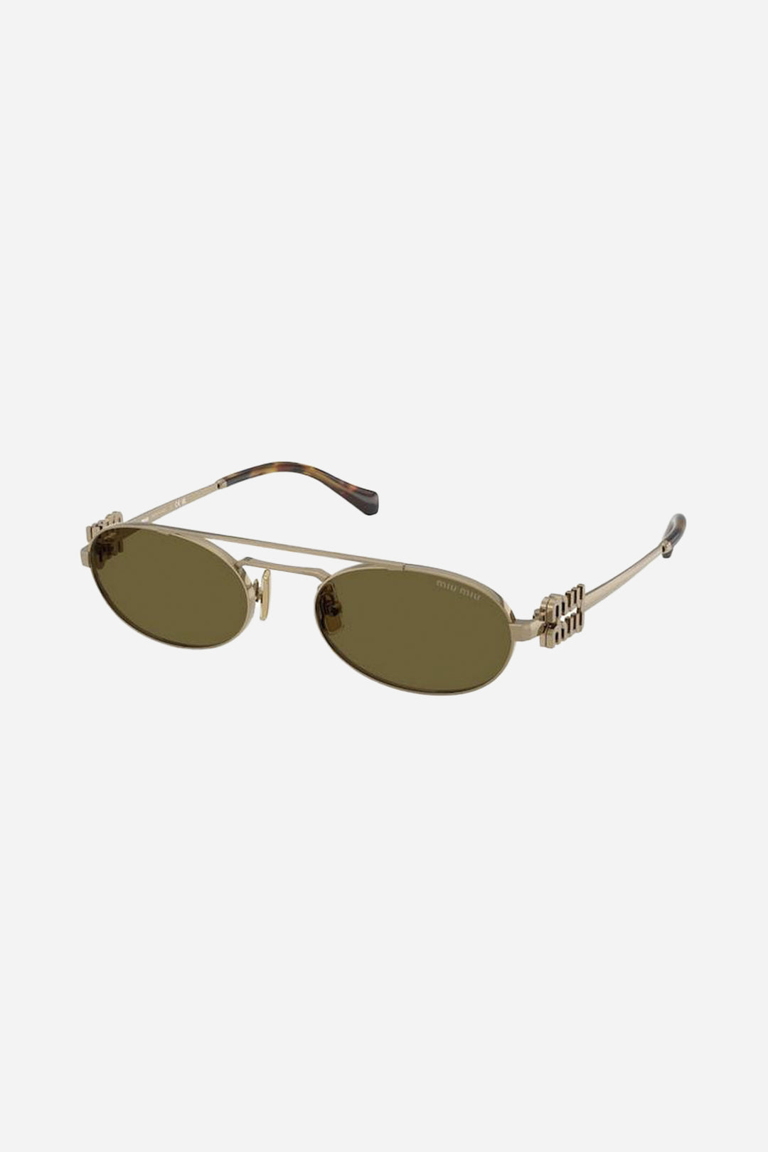 Gafas de sol Miu Miu ovaladas de metal en dorado