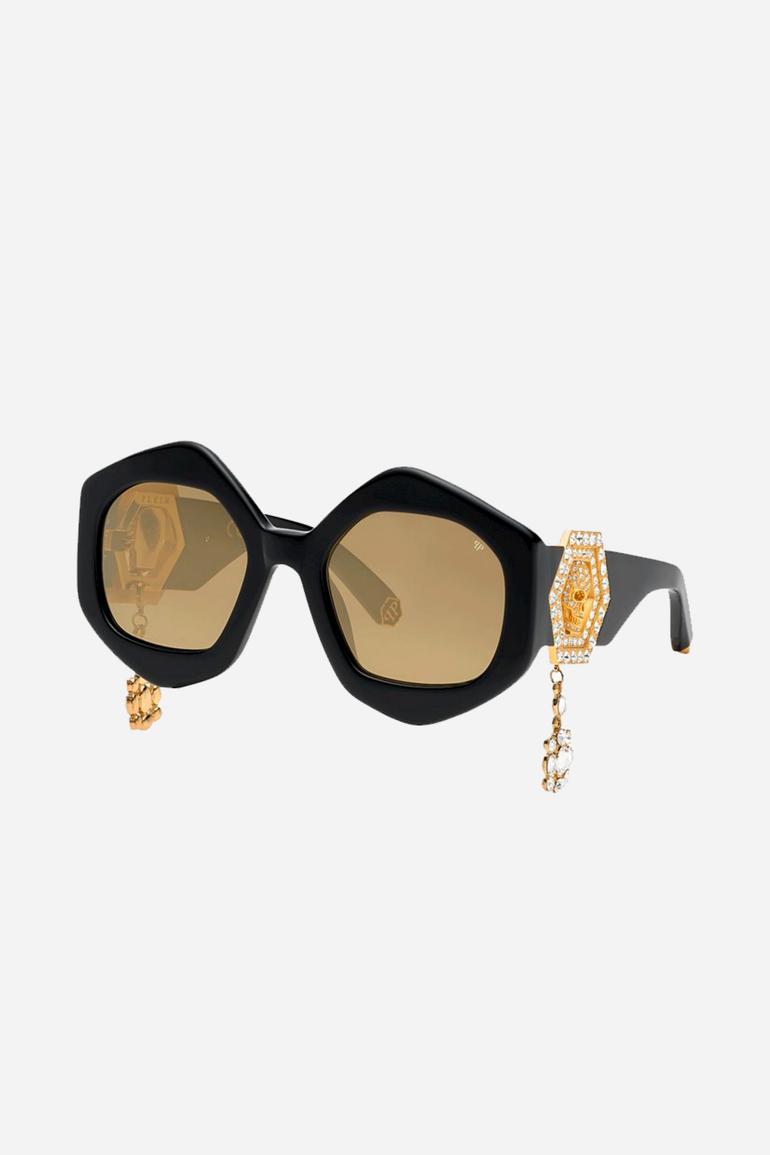Philipp Plein oversized black and gold sunglasses