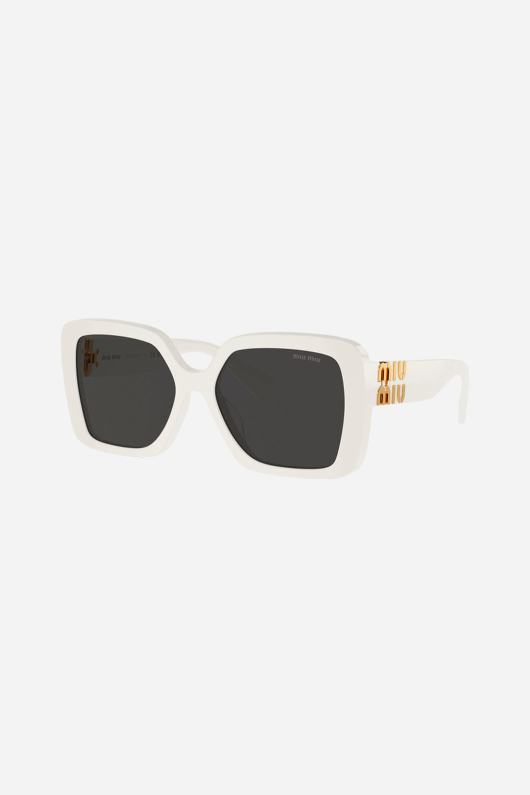 Miu Miu rectangular white acetate sunglasses