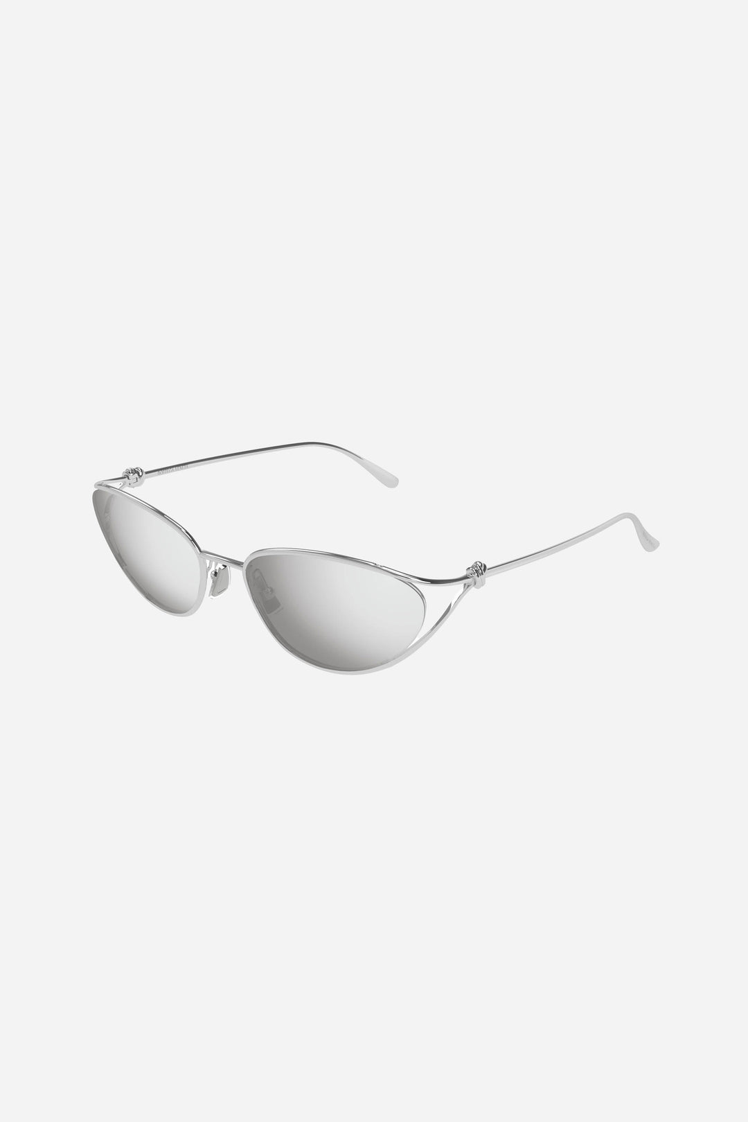 Gafas de sol metalizadas de ojo de gato plateadas