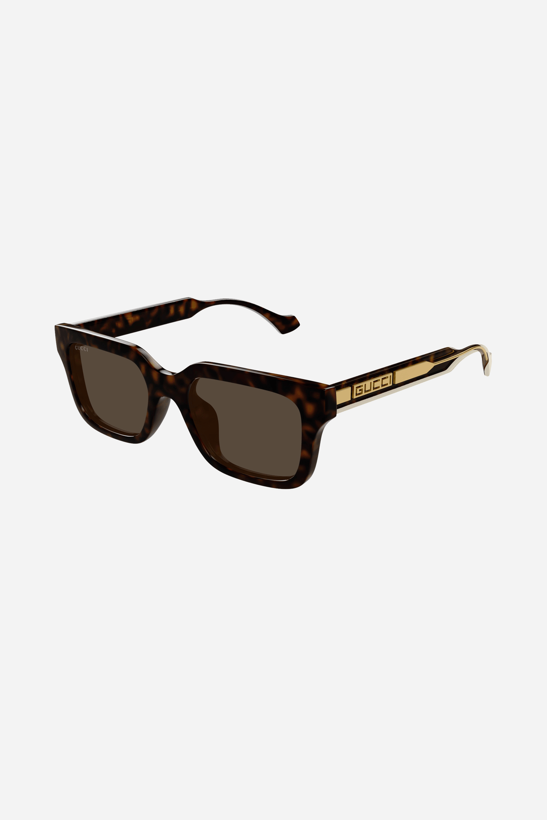 Gafas de sol Gucci cuadradas marrones y doradas