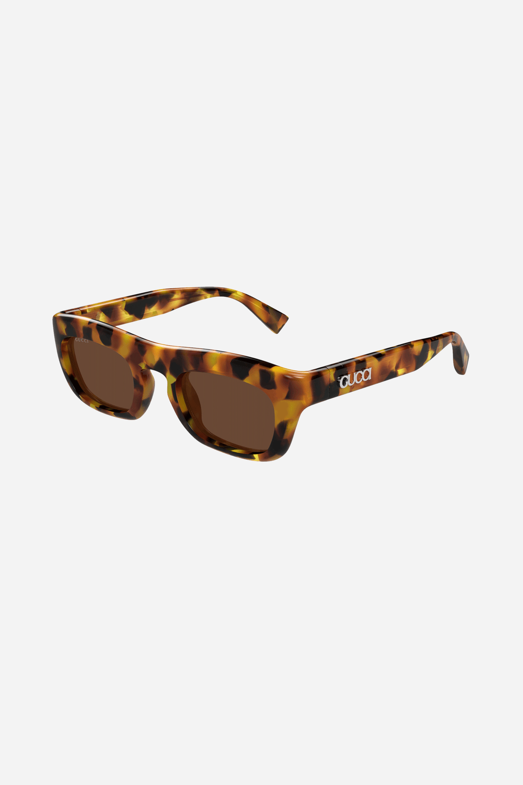 Gafas de sol Gucci cuadradas y llamativas en color marrón habana