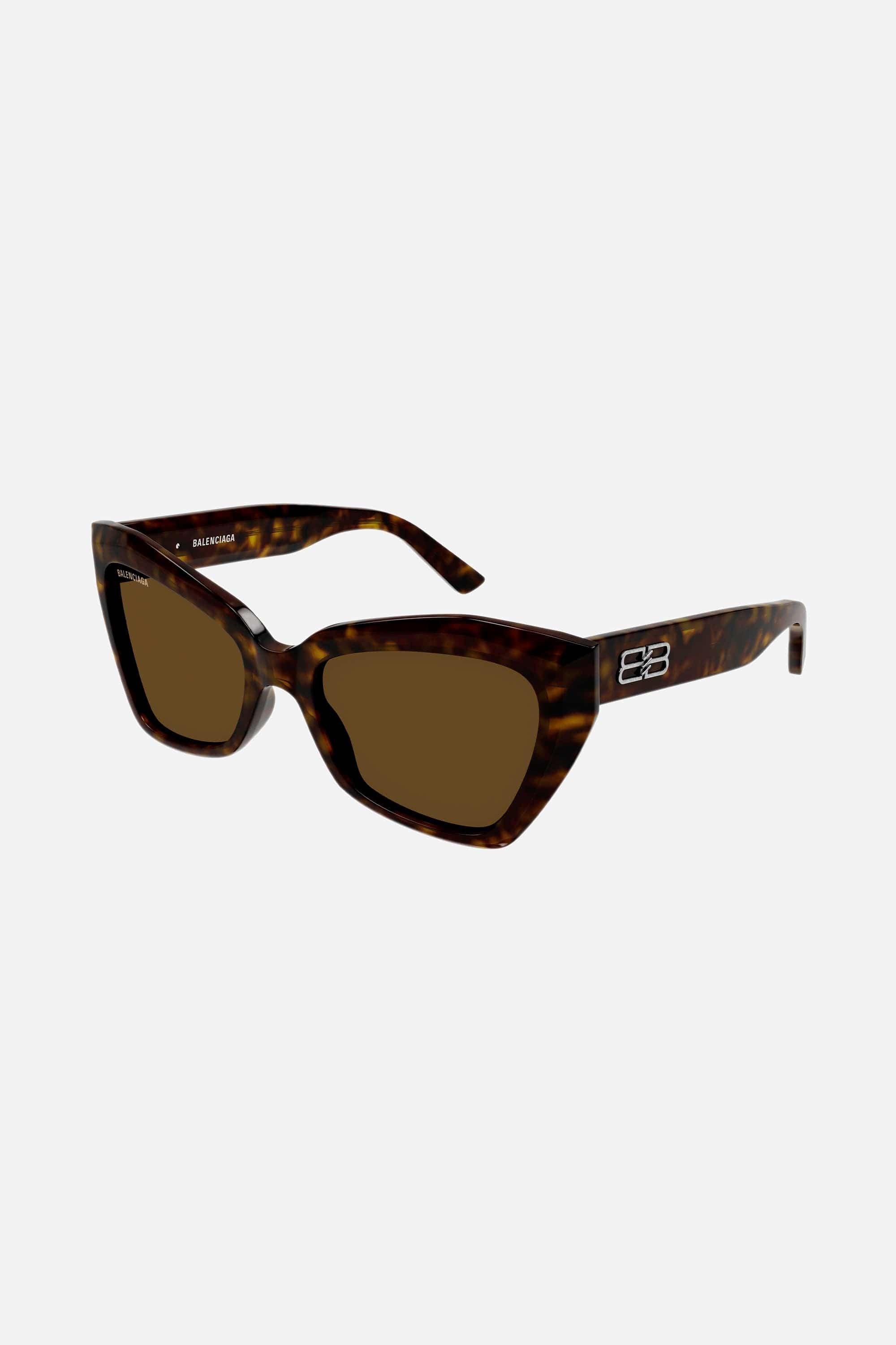 Balenciaga havana oversize cat-eye sunglasses with BB logo