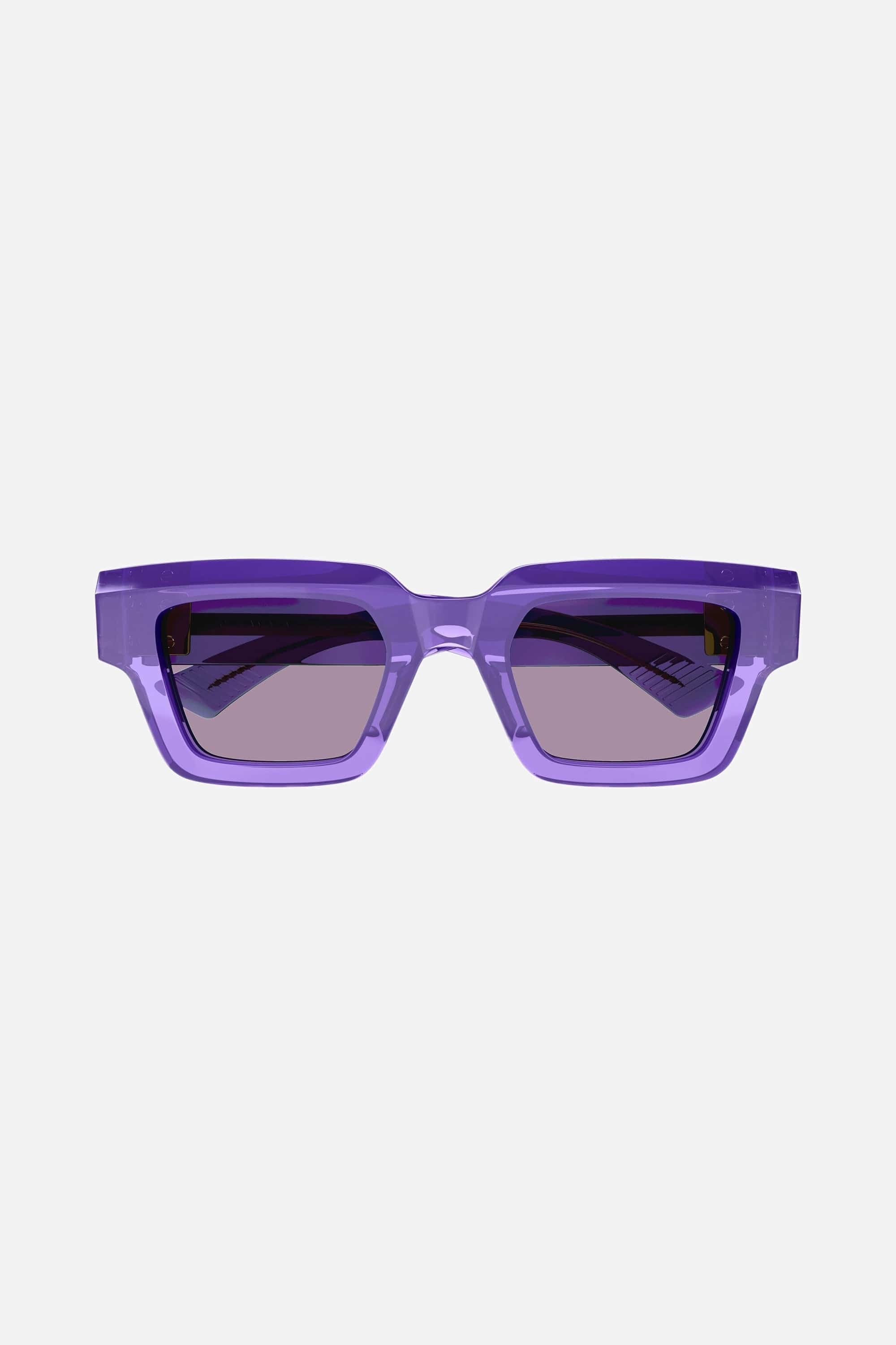 Bottega Veneta bold squared violet sunglasses