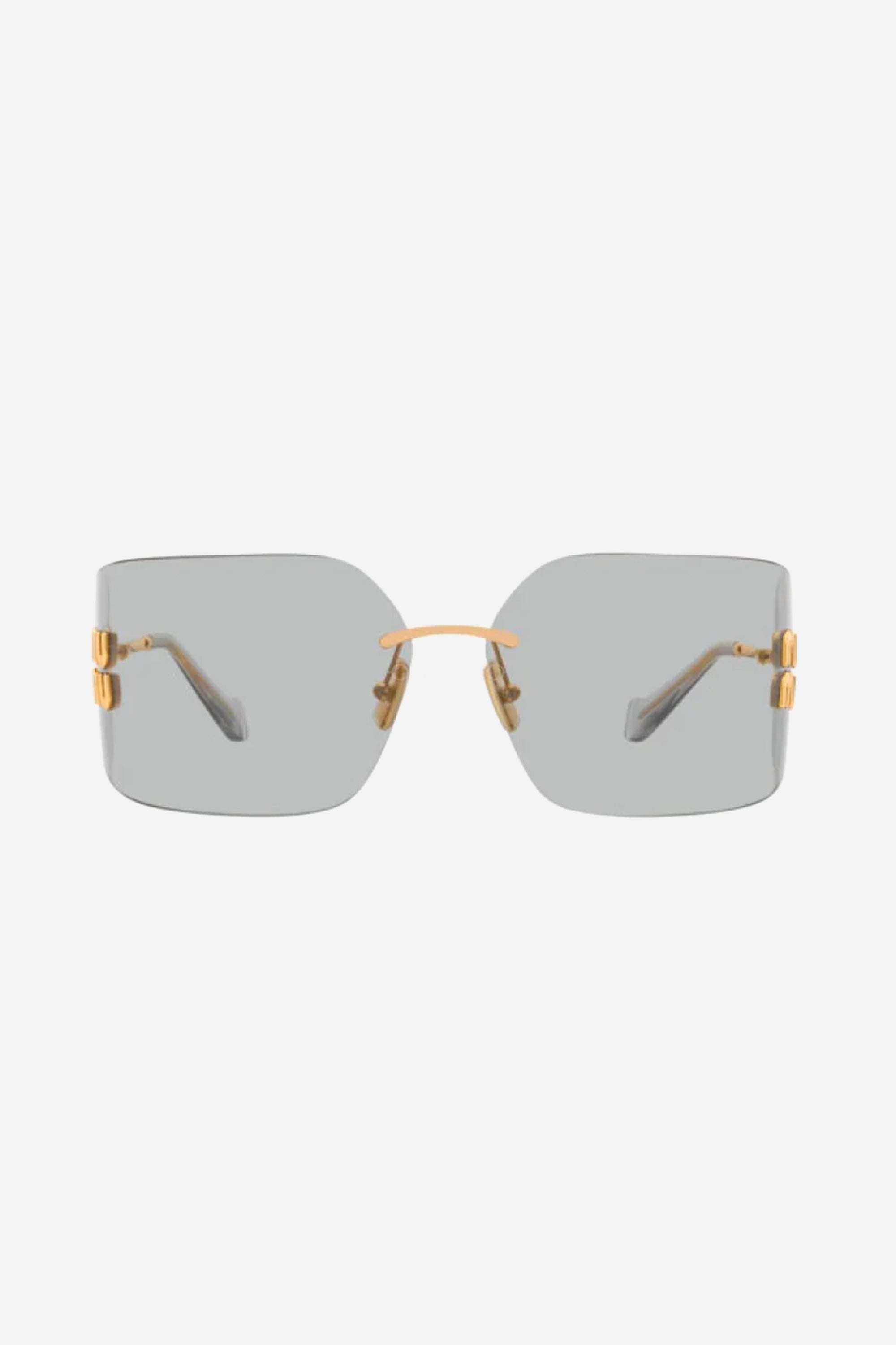 Miu Miu blue mask with brand logo