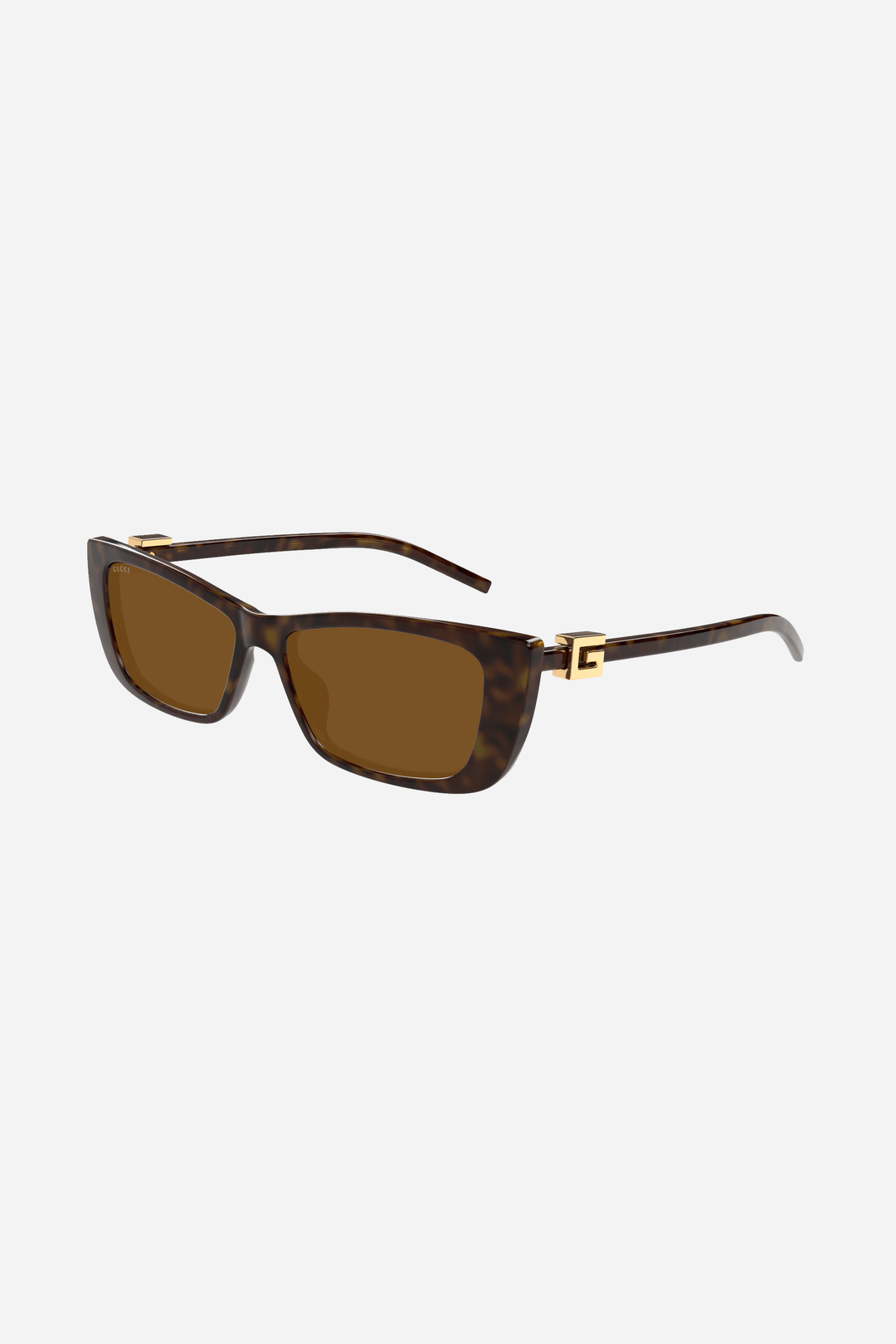 Gafas de sol Gucci de ojo de gato en color marrón habano con logotipo dorado